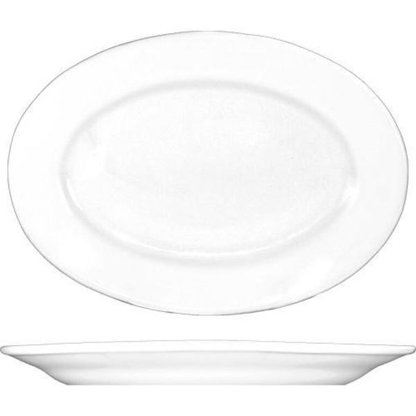 International Tableware 9 3/8 in x 6 5/8 in Dover™ Porcelain Wide Rim Platter, PK24 DO-81